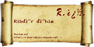 Ribár Áhim névjegykártya